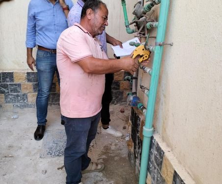 حملات على وصلات المياه الخلسة وتحصيل المتأخرات بعدة مدن جديدة 1 وصلات المياه الخلسة