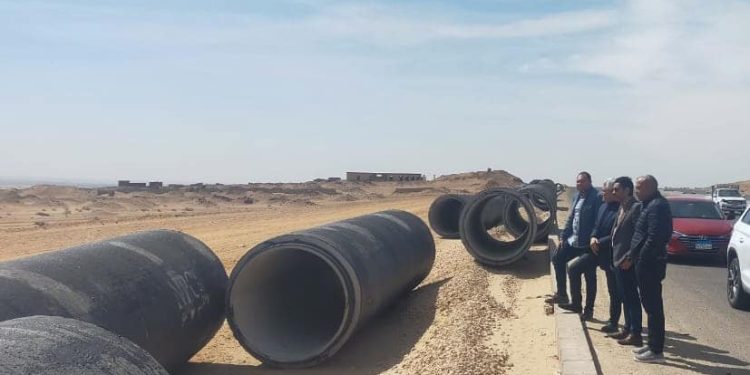 بدء تنفيذ خطوط المياه والصرف الرئيسية بمنطقة القادسية بالعبور الجديدة 1 منطقة القادسية