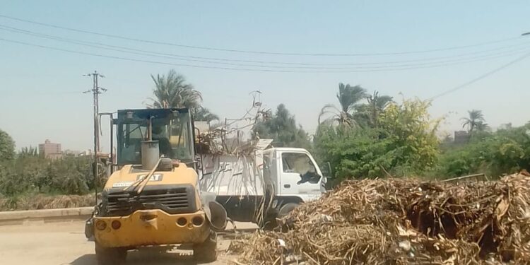 رفع نواتج تطهير الترع والمصارف بقرى البداري 1 تطهير الترع